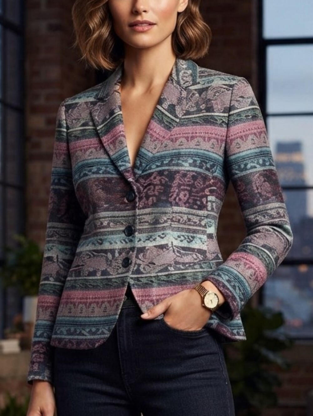 KORET Textured Blazer Size 10 PTP 20.5" L 23.5" pockets